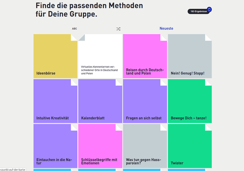 Thumbnail Ideenfundus: Datenbank mit Methoden für Jugendbegegnungen
