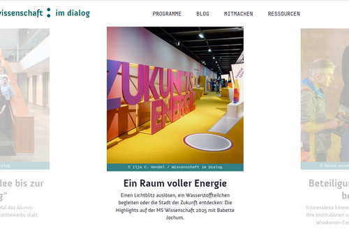 Thumbnail Wissenschaft im Dialog Homepage